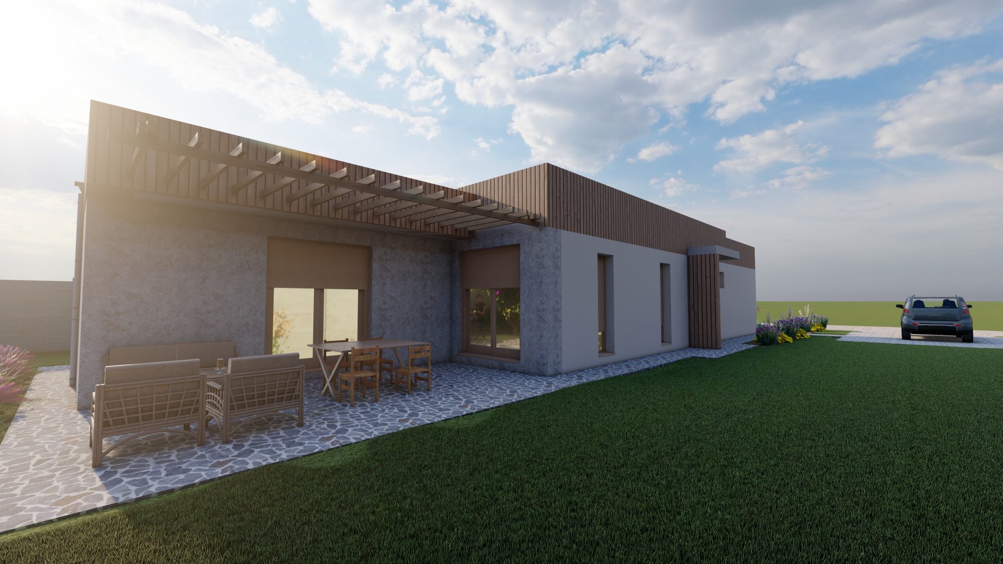 Bungalov Bungalov Domy Moderný Bungalov dom